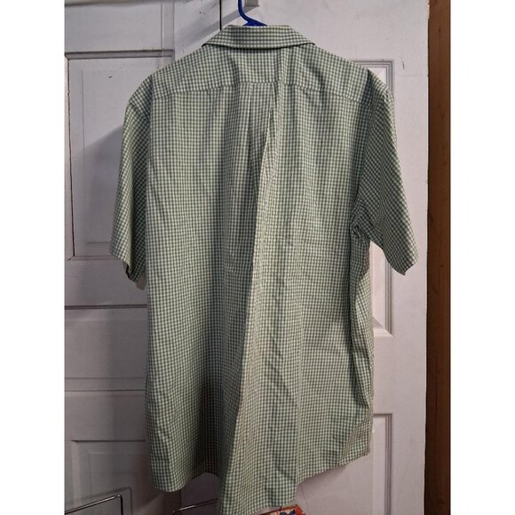 L.L. Bean Green Gingham Mens Wrinkle-Resistant Button-Up Shirt XL Tall 100% Cott - Picture 2 of 5